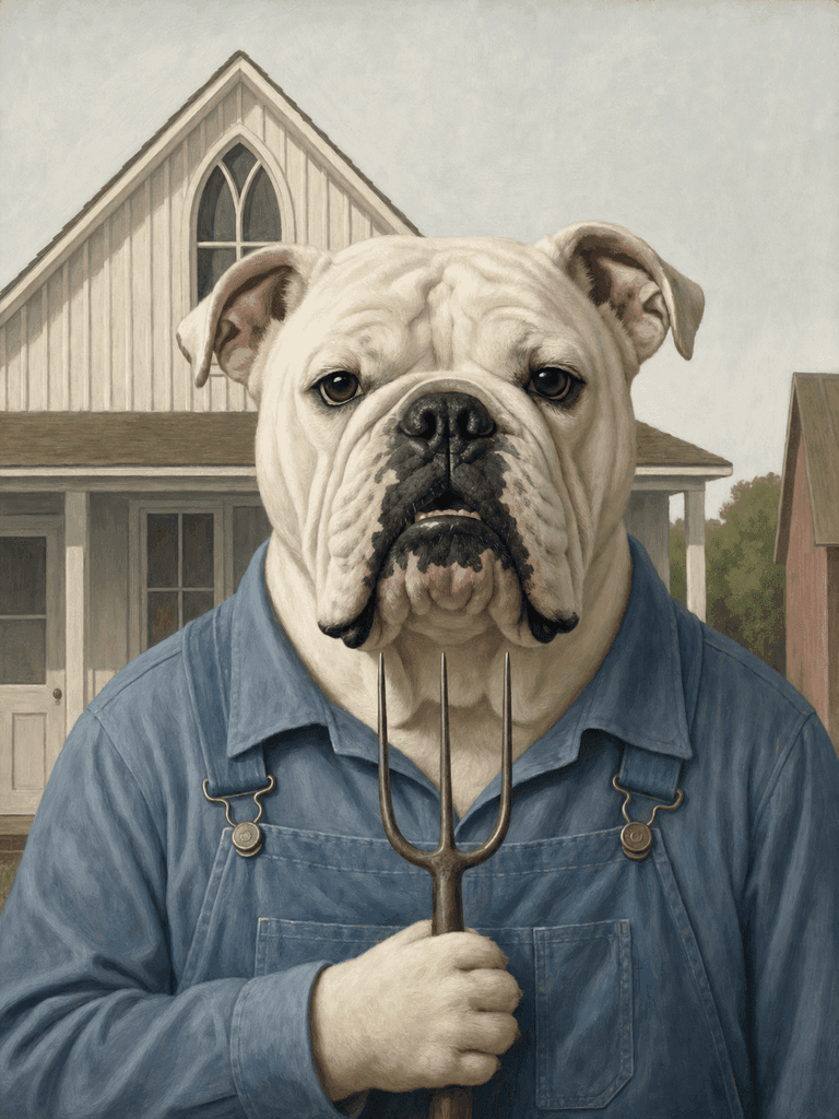 Flash transformed into an Americana farm portrait