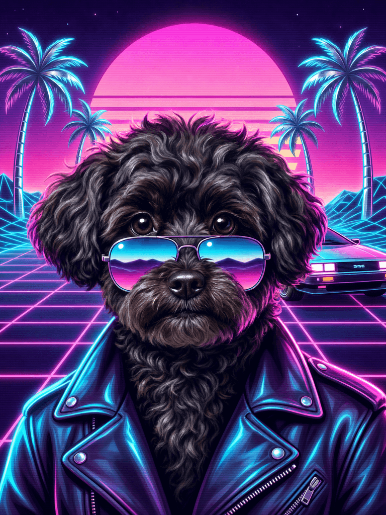 Generated Time Traveler / Synthwave pet portrait 23